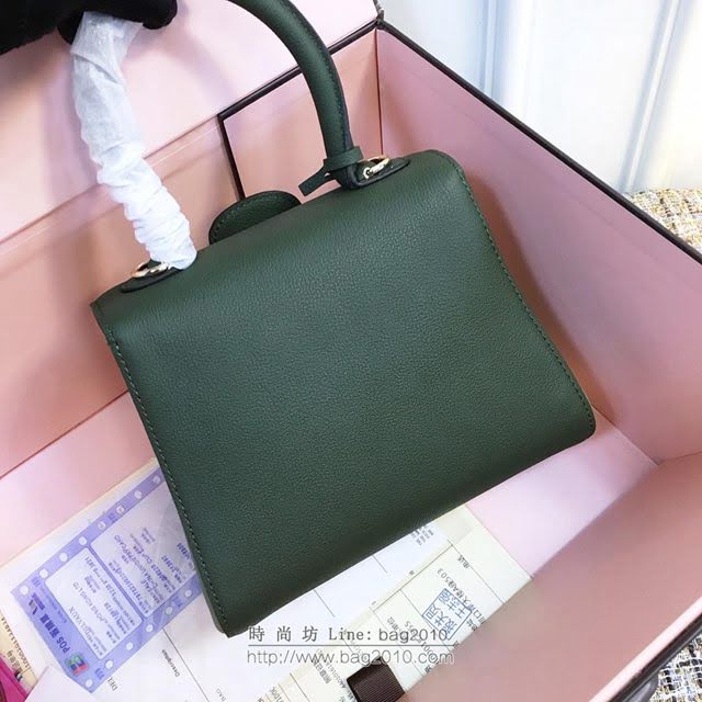 DELVAUX女包 頂級原單 Brillant系列 DV0028三拼綠 小號 德爾沃女手提包 顆粒紋牛皮 DELVAUX單肩包  fcs1048